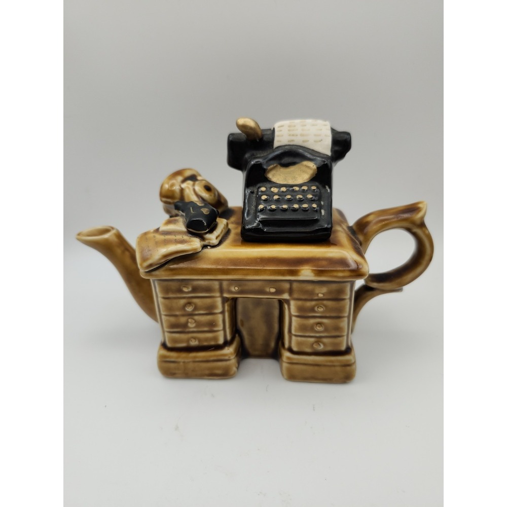 CARDEW Style CRIME WRITER'S DESK mini teapot. Miniature Replica 6" Novelty